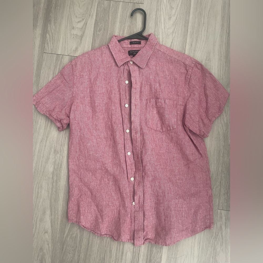 Banana Republic Casual Red Button Down Shirt